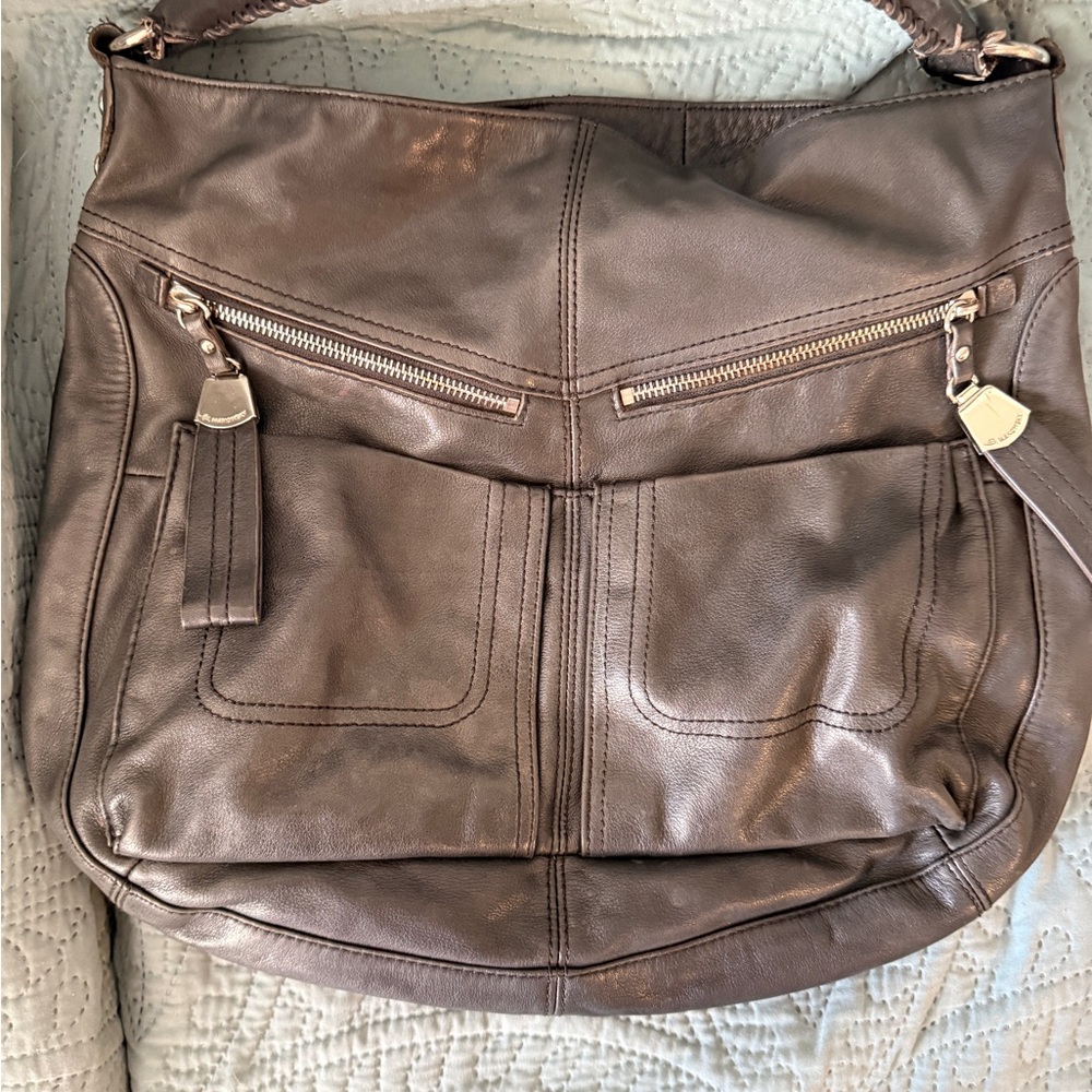 B. Makowsky Black Leather Handbag